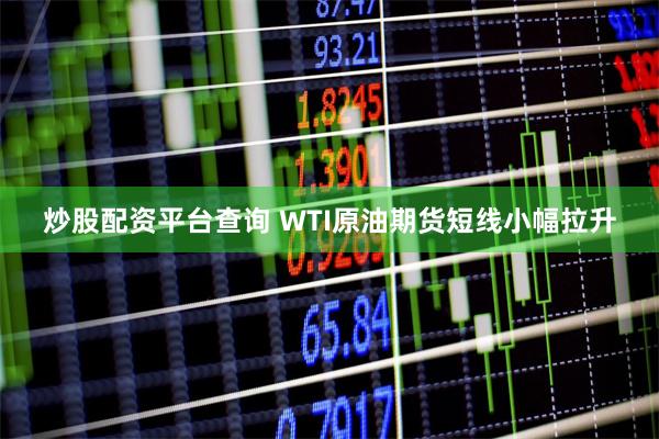 炒股配资平台查询 WTI原油期货短线小幅拉升