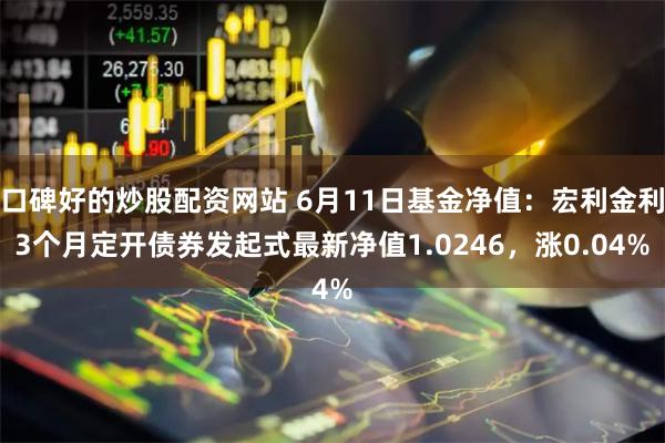 口碑好的炒股配资网站 6月11日基金净值：宏利金利3个月定开债券发起式最新净值1.0246，涨0.04%