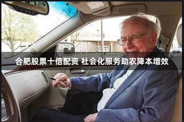 合肥股票十倍配资 社会化服务助农降本增效